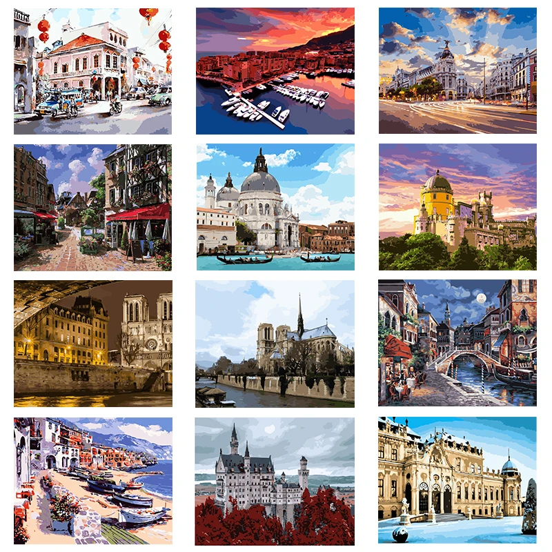 

ROYALDREAM пейзаж серии DIY картина маслом по номерам холст Painitng дома настенные картины Раскраска по номерам для домашнего декора