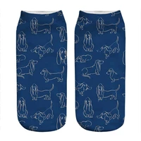 2021 womens socks kawaii basset hound pattern printed socks woman harajuku happy funny novelty cute girl gift socks for women