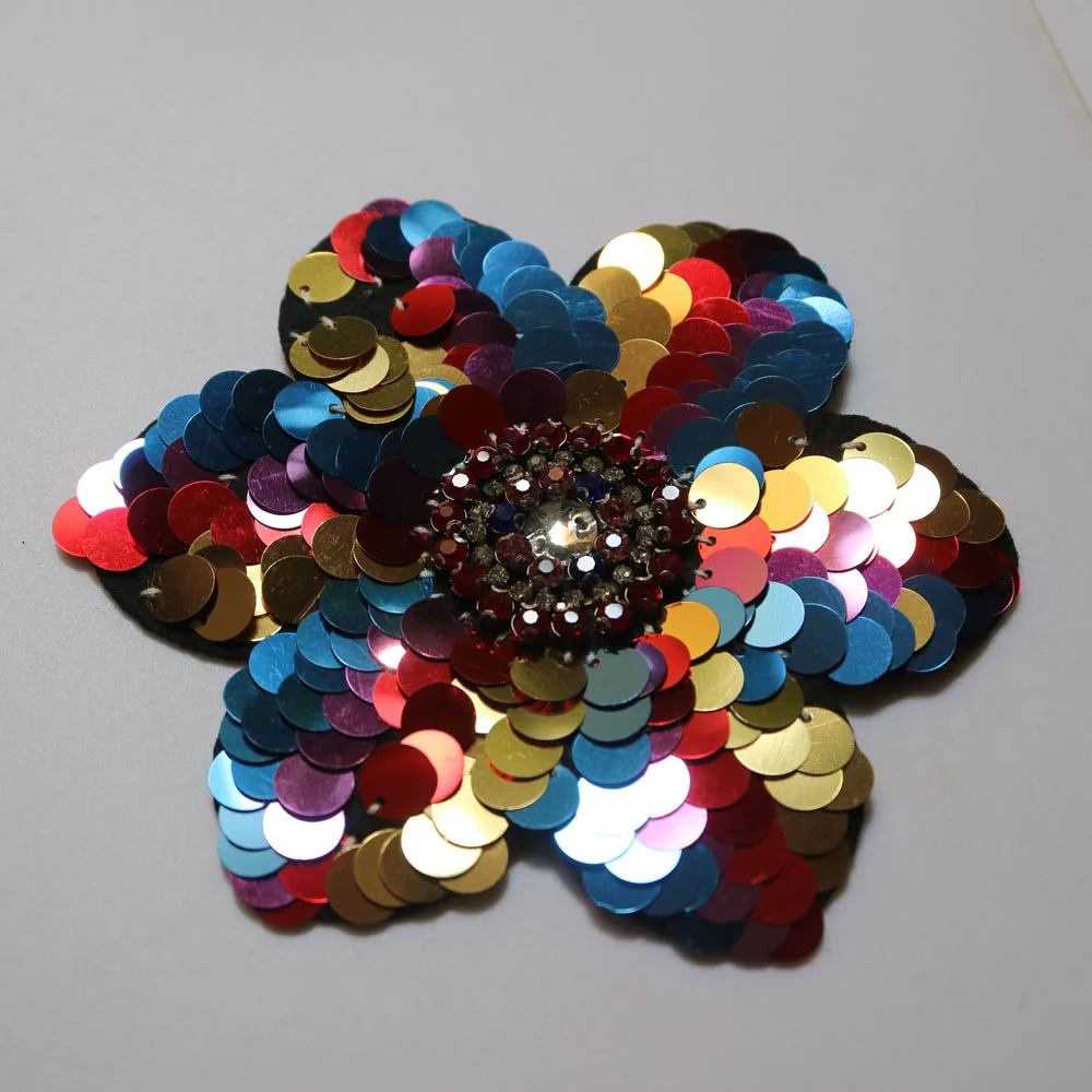 Сделай Сам Стразы ручной работы вышитый бисером патч Цветочная вышивка патчи для