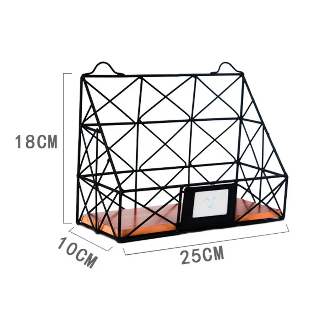 Скандинавская черная металлическая корзина для хранения Офисная настольная