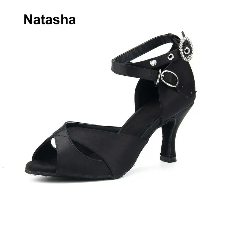 Новая черная и бронзовая Женская танцевальная обувь Natasha с мягкой подошвой. |