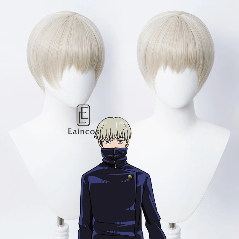 

Anime Jujutsu Kaisen Toge Inumaki Cosplay Wig Halloween Carnival Party Costume Wigs Grey Short Heat Resistant Synthetic Hair