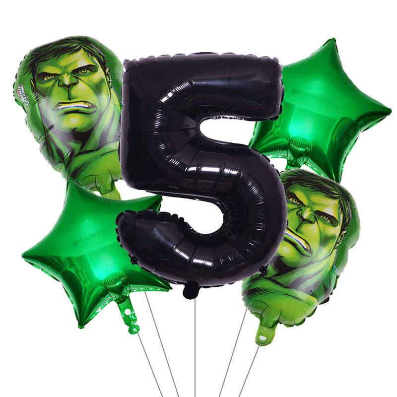 Воздушные шары 1 комплект паук Халк Железный человек капитан шары-цифры