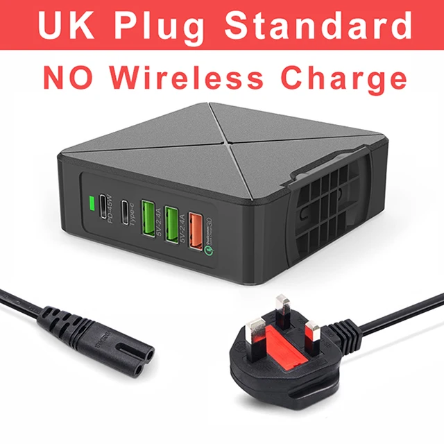 UK Plug F88 696 F88 75W USB зарядное устройство type C быстрое зарядное устройство для iPhone 8 X XR Qi Беспроводное зарядное устройство для samsung S/Note QC 3,0 быстрое настенное зарядное устройство - Тип штекера: UK Plug F88