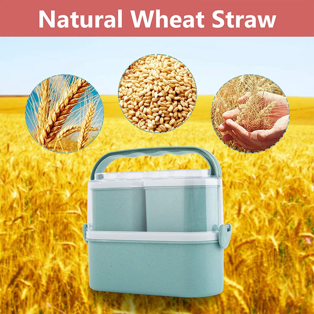 

Wheat Straw lunch box eco friendly food container bento Microwave heated lunch box for kids health food box meal prep containers