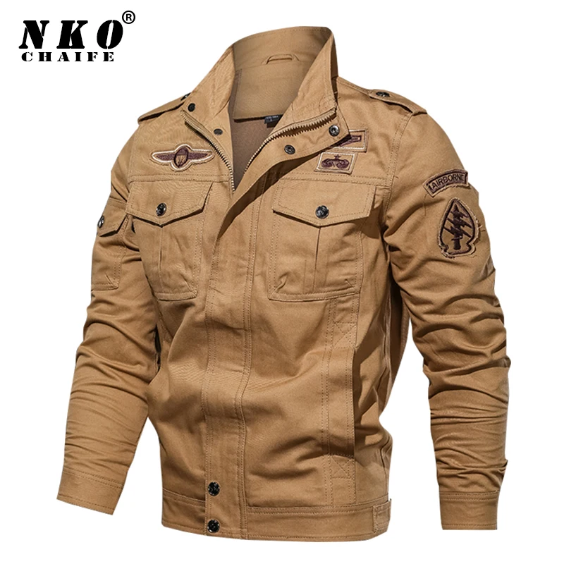 

CHAIFENKO Brand Men's Military Jacket New Spring Autumn Army Tactics Jacket Coat Men Casual Bomber Flight Cotton Jacket Men 6XL