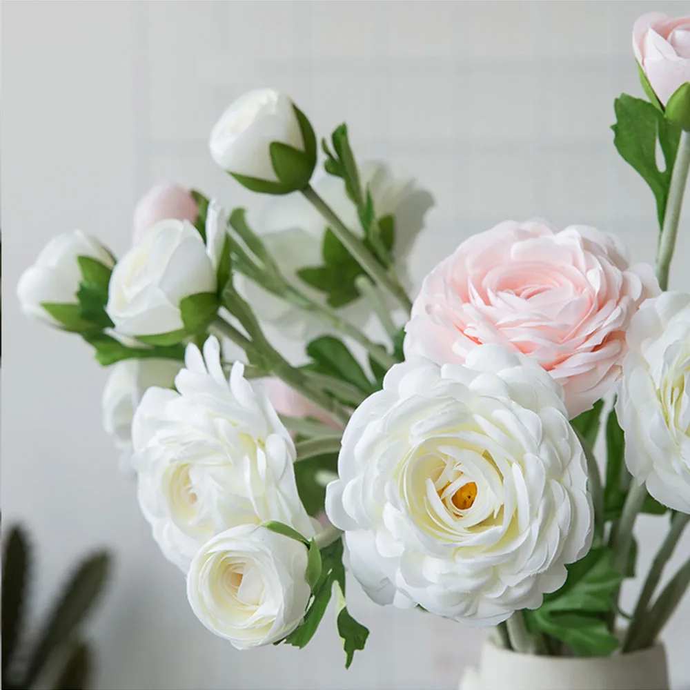 

5 pcs Camellia Flower Wedding Decoration White Pink Camellia New Year Home Decoration Camellia Flower Wedding Decoration no vase