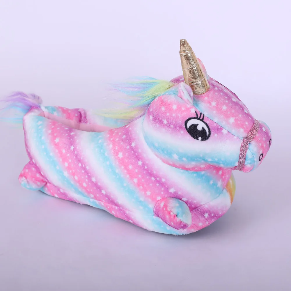 Зимние тапочки для маленьких девочек с единорогом детская обувь детей