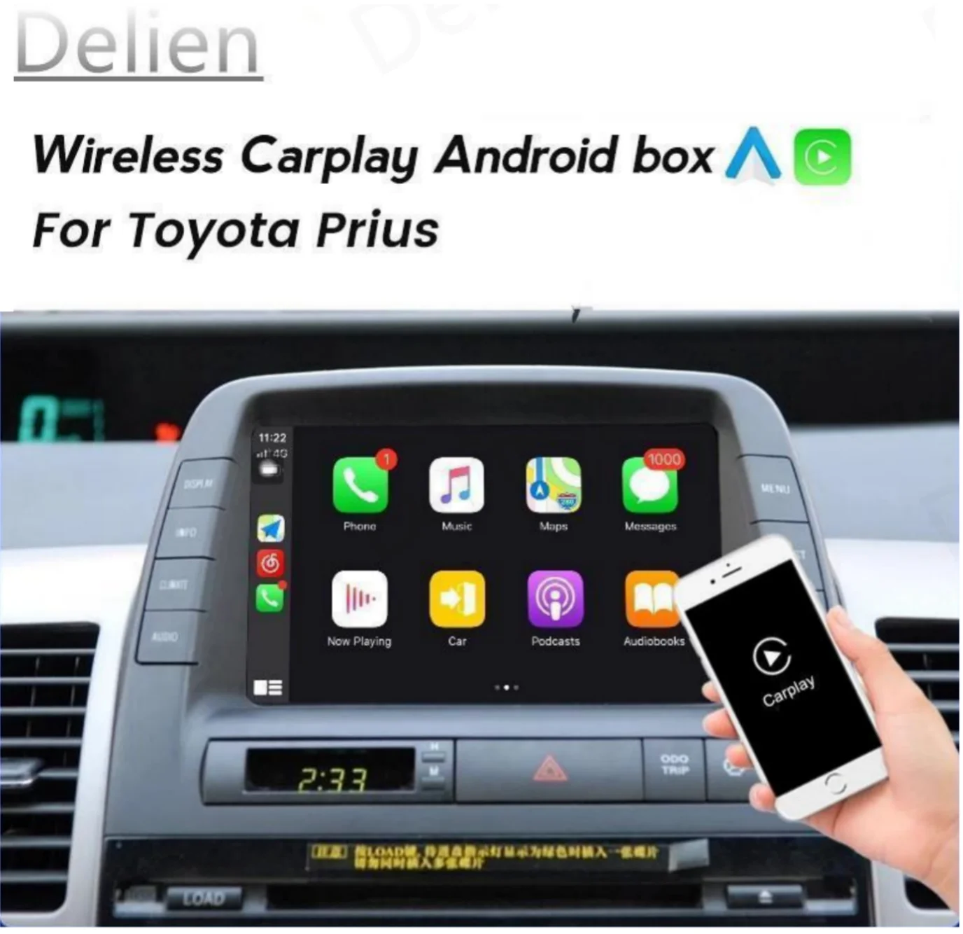 

Delien Wireless Apple Carplay For Toyota Prius 80PIN Android Auto Car Multimedia Intelligent Module Nondestructive installation