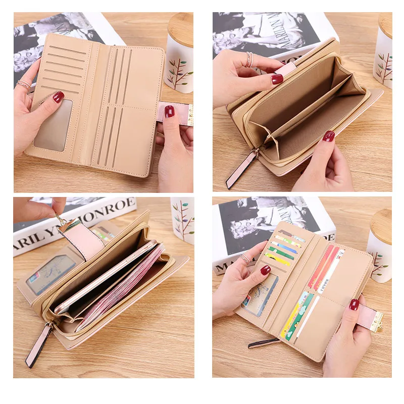 Новое поступление женский кошелек RFID Блокировка скраб кожа мульти держатель для