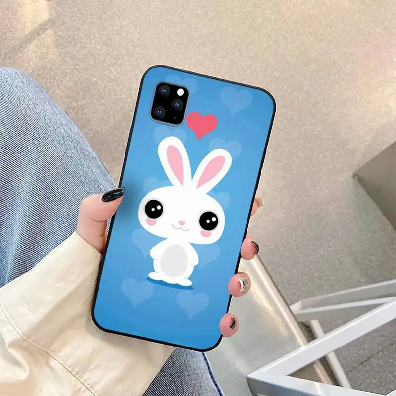 

Cute cartoon rabbit Phone Case for iphone 6s 7 8 plus xr xs 11 12pro max mini Silicone Fundas Coque