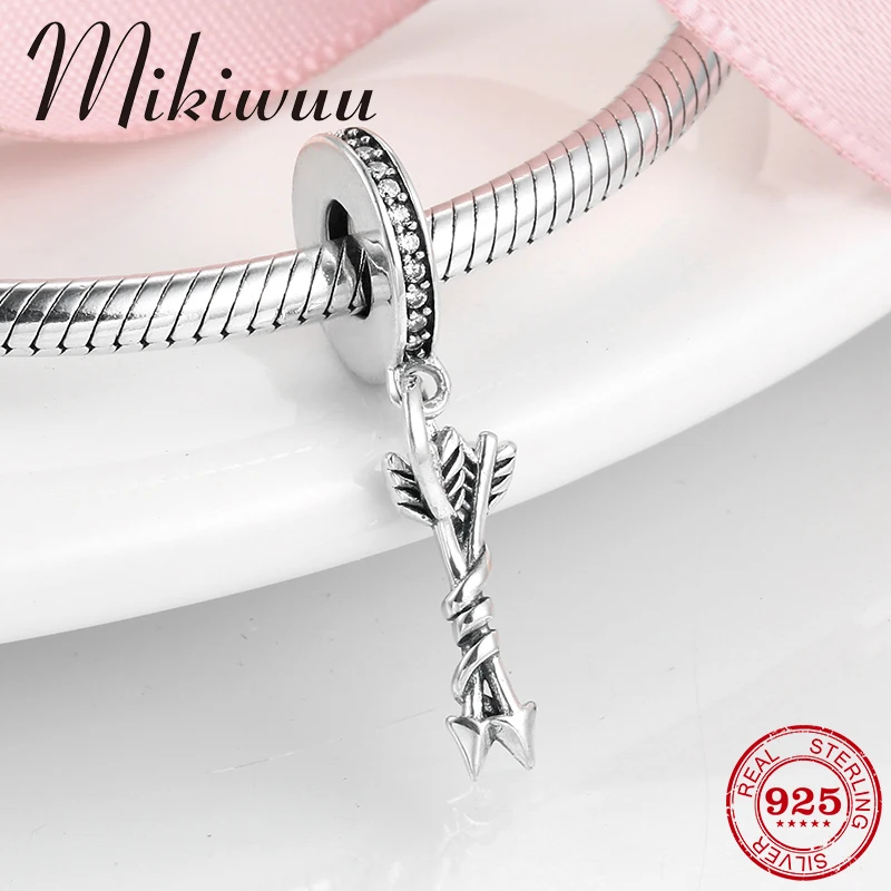 Valentine's Day Gift 925 Sterling Silver Cupid's arrow charms Bead pendants Jewelry making Fit Original Mikiwuu Charm Bracelet |