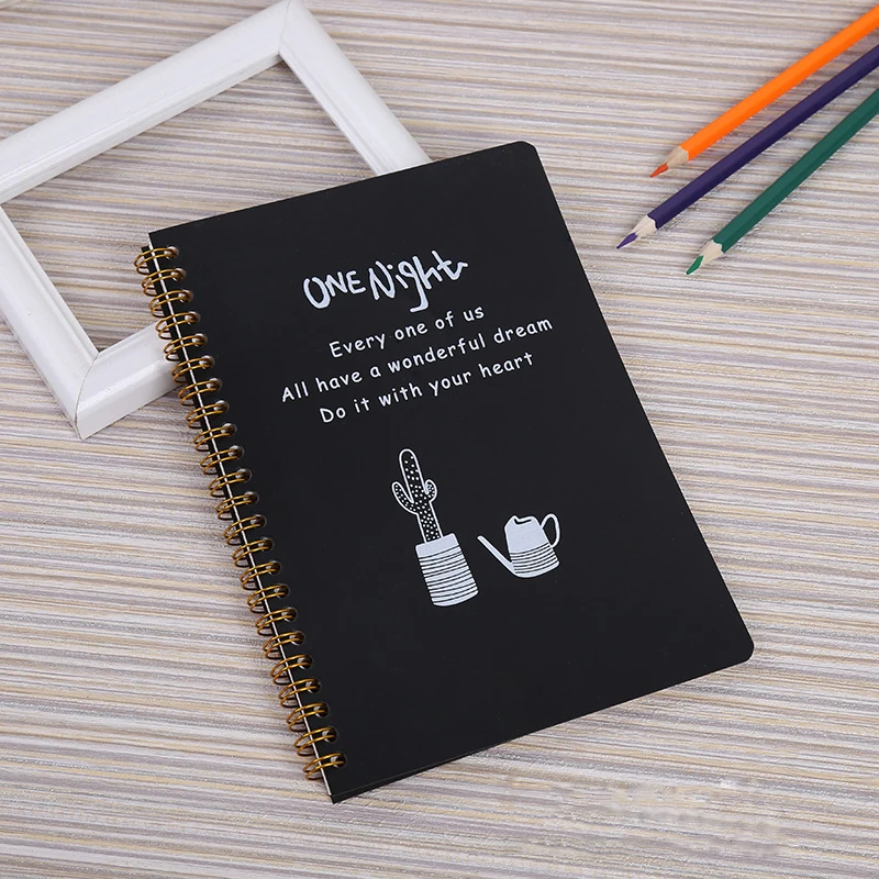 Блокнот на спирали формата A5 2 шт./лот пластиковый дневник с твердой обложкой 80