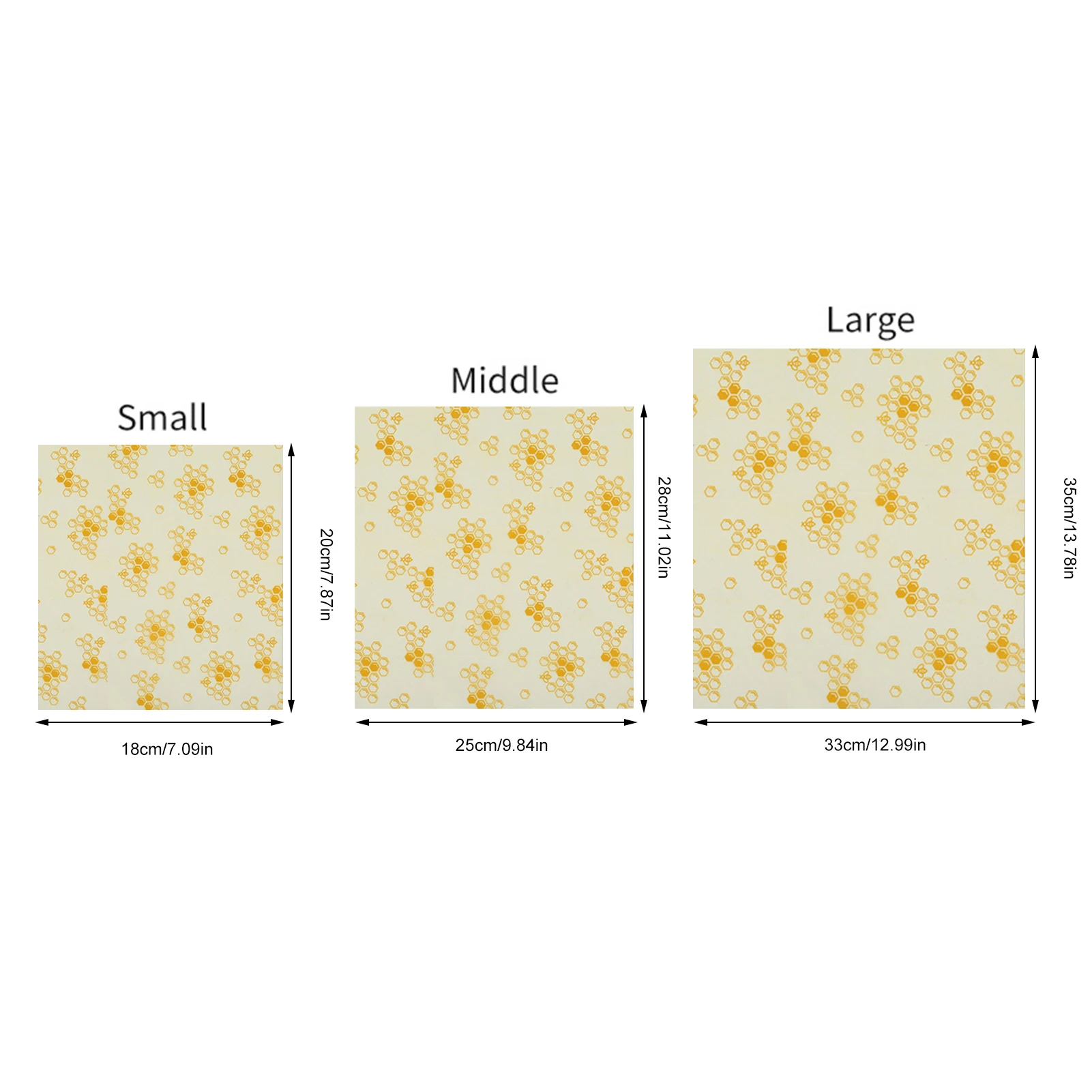 

3PCS Beeswax Wrap Cloth Fresh Keeping Sets Food Sealed Fresh-keeping Cover Reusable Bee Beeswax Wrap Bees Wax Food Wraps