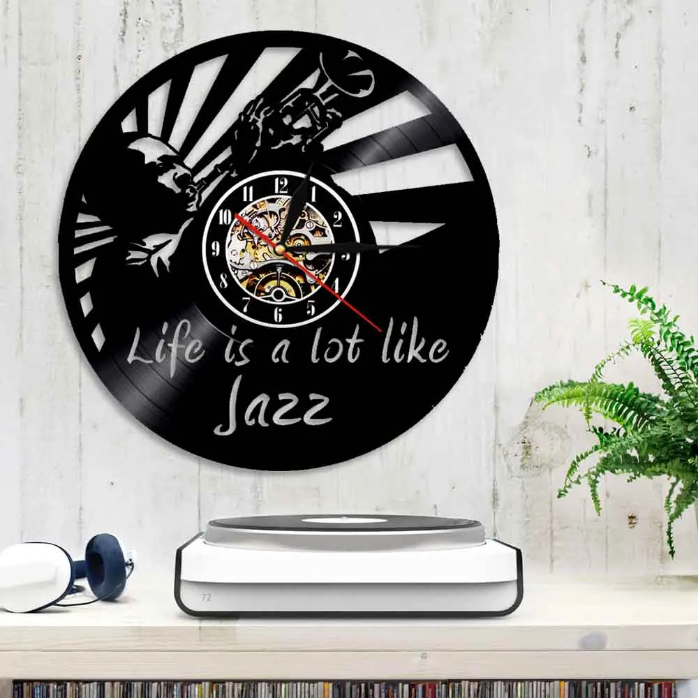 Креативные Часы Jazz очень нравятся жизни виниловые часы музыкальные ноты