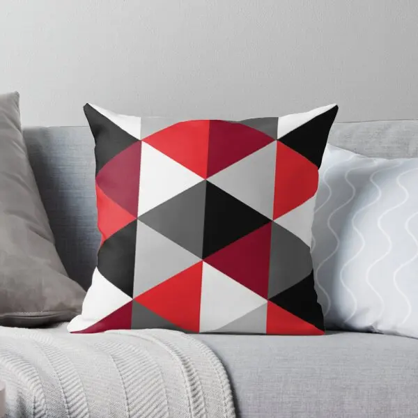 

Red, Black, White and Grey Pattern Soft Decorative Throw Pillow Cover for Home Pillows NOT Included