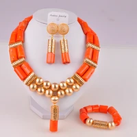 nigeria coral beads jewelry set bridal jewelry sets african beads necklaces for women