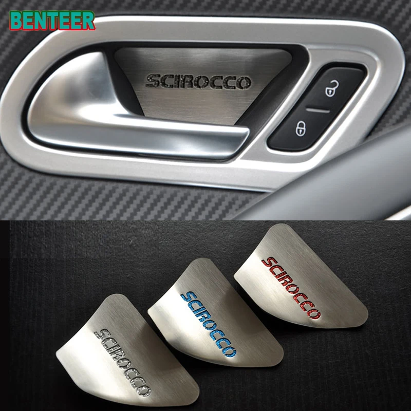 Наклейка на дверную ручку автомобиля из нержавеющей стали для Volkswagen Scirocco 2009 2016 2