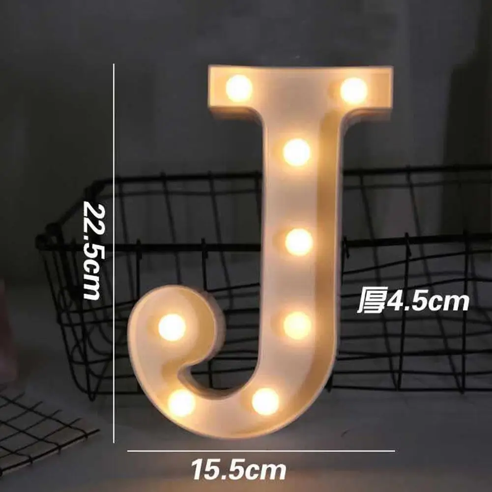 J Светодиодный ночник шатер A-Z письмо теплый свет лампа для фестиваля Рождество романтическая атмосфера рождественское настенное украшение освещение - Цвет: J