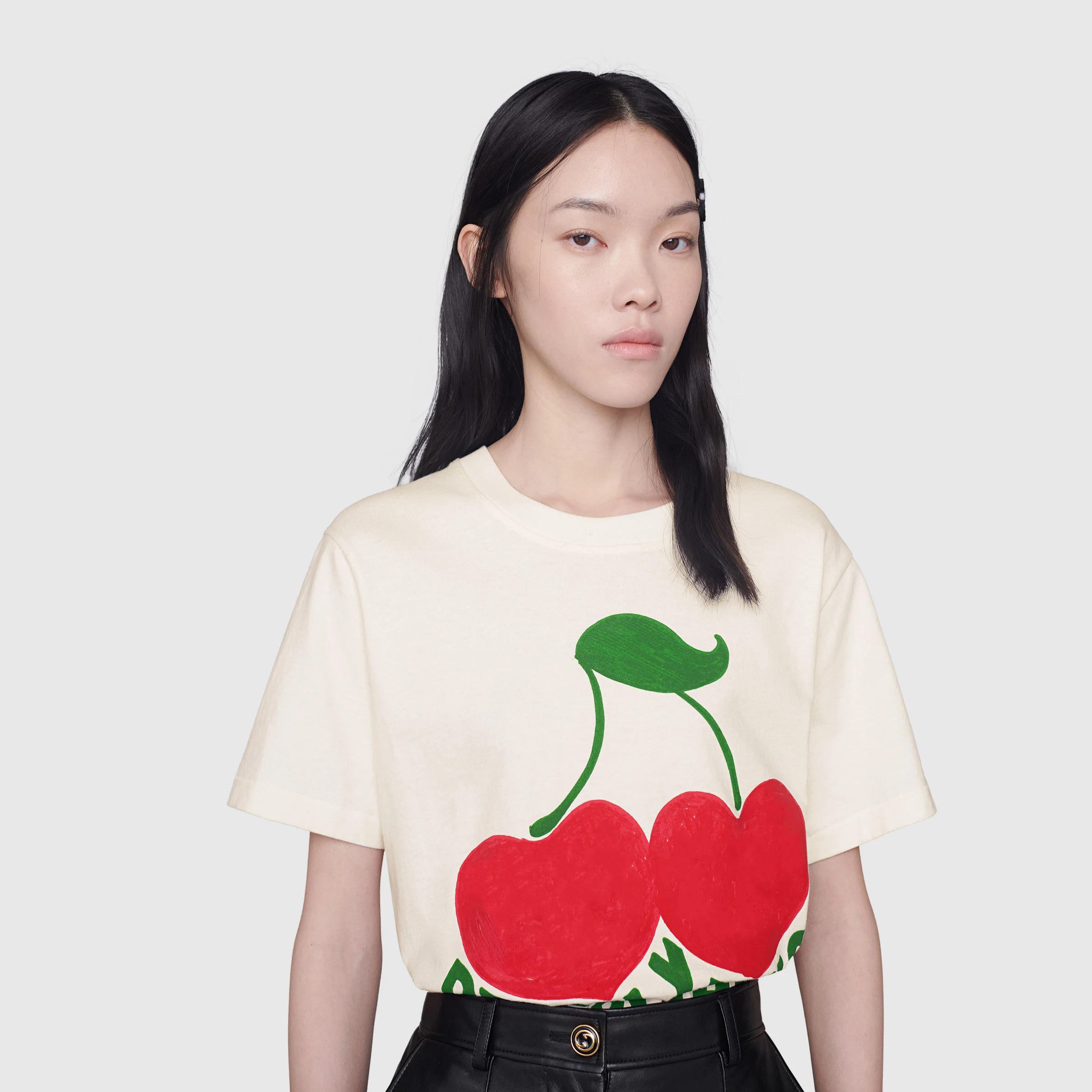 

2021 Brand New Designer Cherry Beverly Hills Letter LOGO Printed Women's T-shirt Loose Casual 100% Cotton Men Women Top
