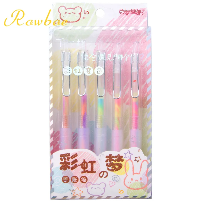 

ROWBOE cute stationery creative gel pen dream color watercolor pen girl cute flash pen account pen kawaii supplies