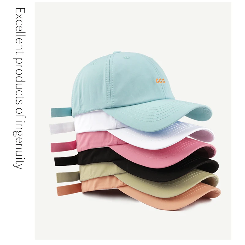 Футболки с летним принтом бейсбольной кепки для женщин и мужчин с вышивкой букв, из тонкого мягкого хлопка, с регулируемой верхушкой, новый модный стиль Корея 2021 года.