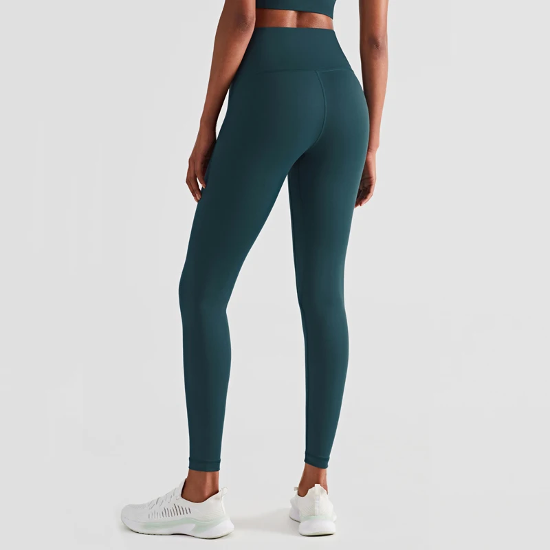 

Эластичные леггинсы с высокой талией, Женские однотонные мягкие нейлоновые штаны для йоги, облегающие бедра, трико для тренировок с эффекто...