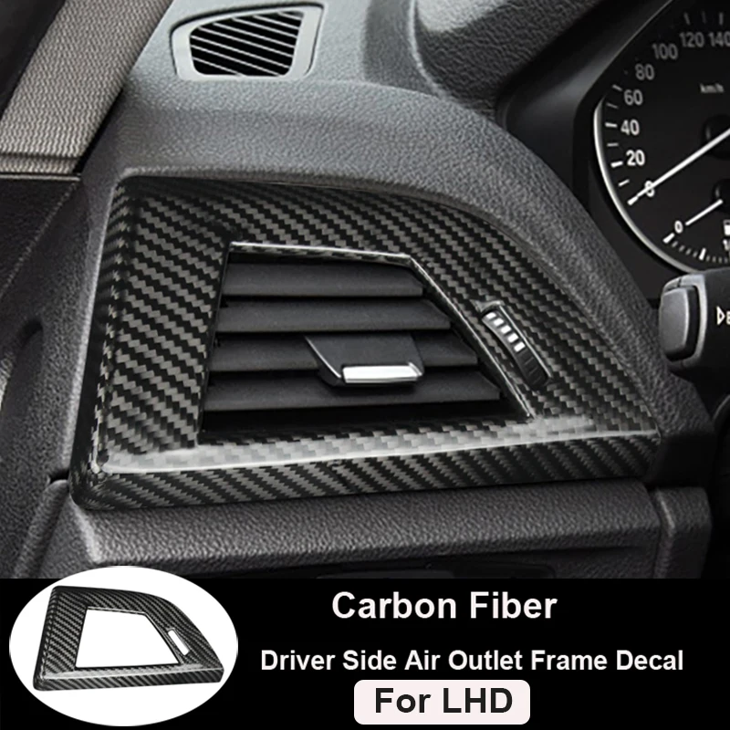 Autocollant de voiture en Fiber de carbone dur, accessoire de garniture intérieure, panneau de sortie d'air côté conducteur, pour BMW série 1 2 F20 F21 F22