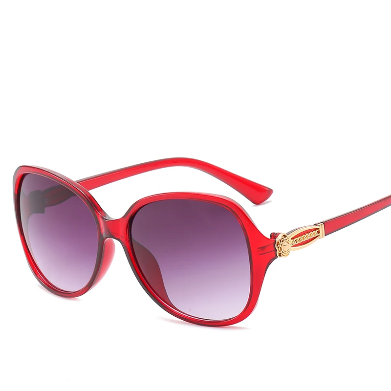 Модные круглые солнцезащитные очки в большой оправе с цветочным украшением