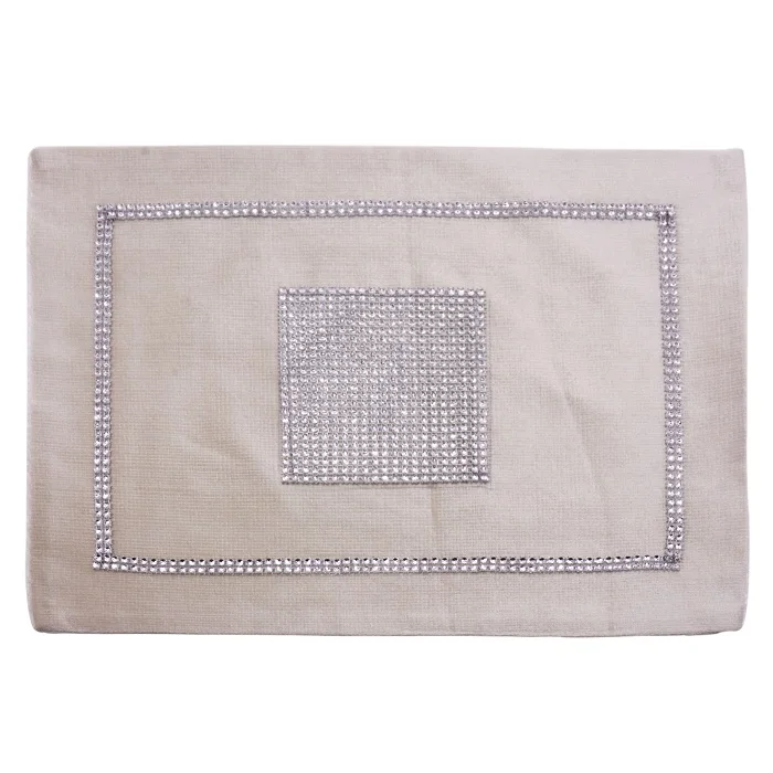 Ivory 30X40 см Роскошный велюровый коврик для стола с бриллиантами роскошный высококлассный неоклассический Свадебный декор салфетки для украшения дома - Цвет: Ivory