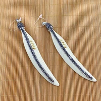 necklace for women feather shape resin pendant attractive and fashionable necklace earring accessories for diy jewelry making