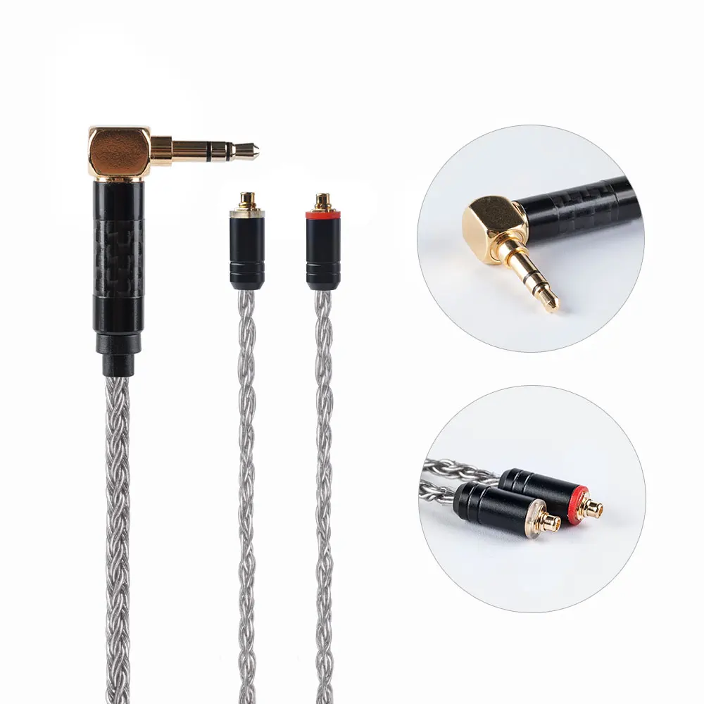 Hifihear 16 Core посеребренный кабель 2 5/3 5 мм балансный с MMCX/2pin разъем изгиб Джек V90 BA5 ZSX