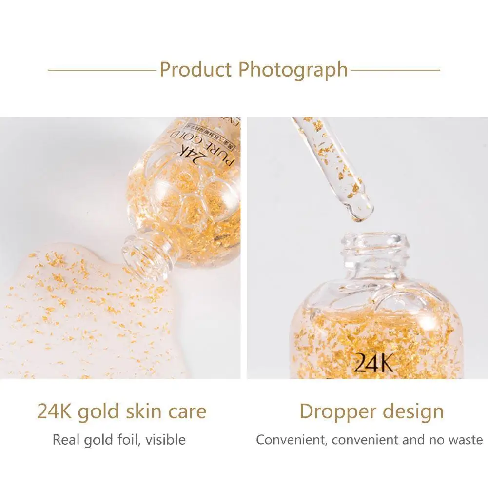 

30ml 24K Gold Hyaluronic Acid Face Serum Brighten Skin Lift Essence Firming Cream Essence Aging Care Anti Moisturizer V5R1