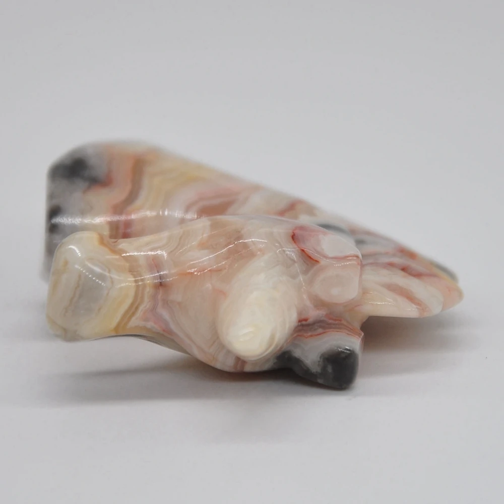 2-Дюймовая статуя единорога сумасшедший Агат натуральный камень резное