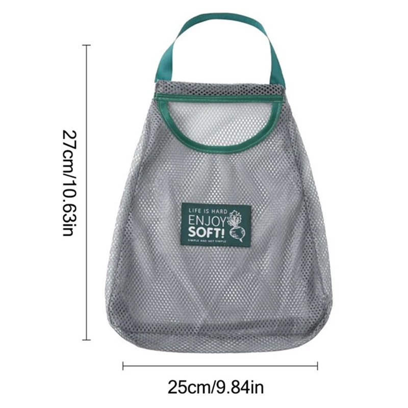

Reusable Mesh Bag For Vegetables Storage Foldable Polyester Fruit Onion Mesh Bag Kitchen Hanging Breathable Mesh Storage Bag