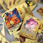 Покемон Золотая карта металлическая карточная игра Аниме битва Покемон золото HP испанский каартин Charizard Pikachu экшн коллекция детских игрушек