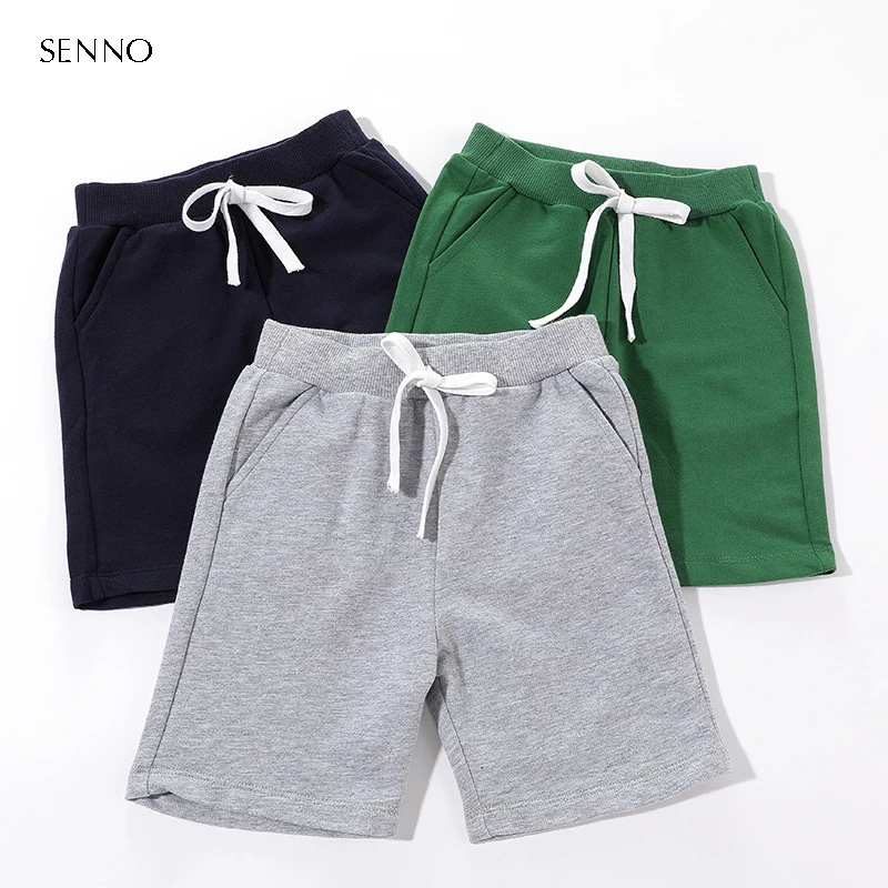 Летние детские шорты хлопковые для мальчиков и девочек карамельных цветов