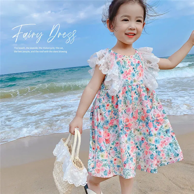 

Girls Dress Summer 2021 New Children'S Cotton Floral Skirt Children'S Clothing Princess Baby Skirt Children'S Summer