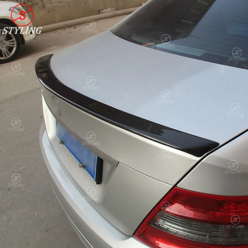 Спойлер W204 Для Седана из углеродного волокна стиль AMG для Mercedes C200 задний бампер