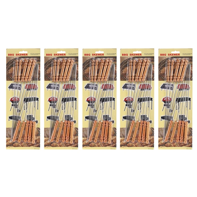 

Barbecue Skewers, 50 PCS Barbecue String With Wooden Handle BBQ Stick Needles Outdoor Camping Outings Cooking Tools