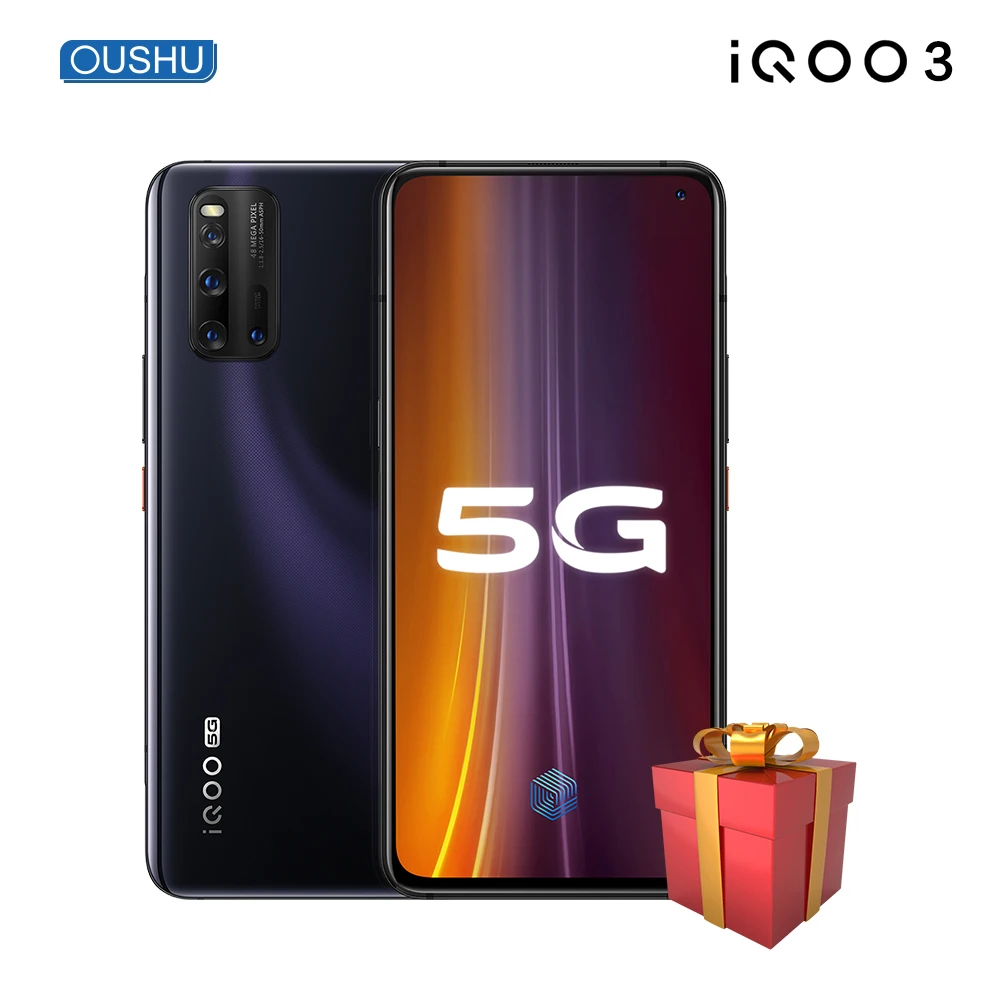 В наличии vivo 5G IQOO 3 Celular 6G 128G отпечаток пальца + лицо ID 6 44 ''полюсный экран Snapdragon