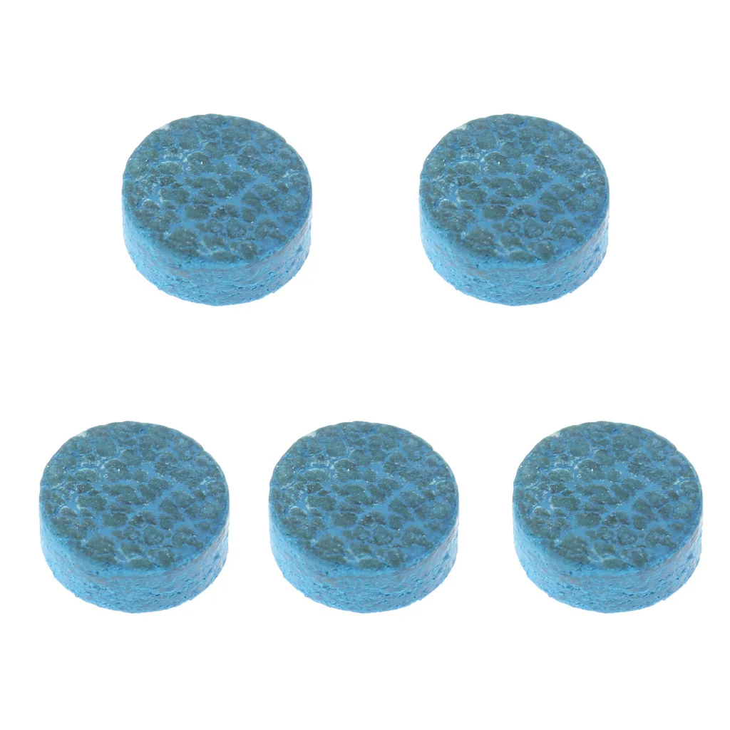 

5 Pieces / Pack - Royal Blue 10mm Leather Glue-on Pool Cue Tips, Blue Diamond Snooker Pool Billiard Cue Care Accessory