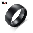 Классическое мужское обручальное кольцо Vnox, черное кольцо из нержавеющей стали с матовой отделкой 8 мм, мужское обручальное кольцо, ювелирные изделия