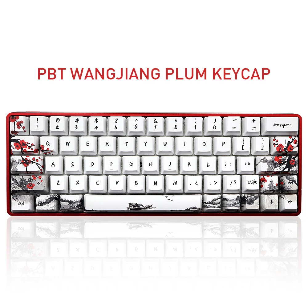

71 клавиатура с цветком сливы набор 71 клавиши раскладка клавиш PBT двухсторонние сублимационные клавиши для механических клавиатур игровые к...