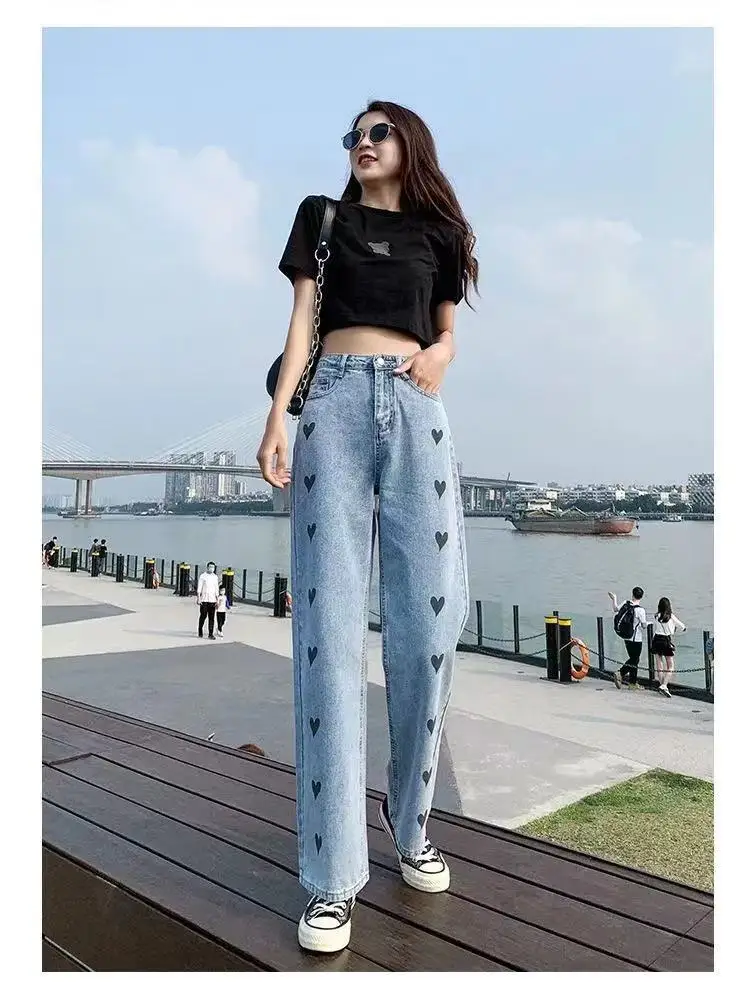 

Boyfriends Mom y2k Denim Distressed Streetwear 2021 Female Pants Ripped Straight Women's jeans Baggy Vintage High Waist