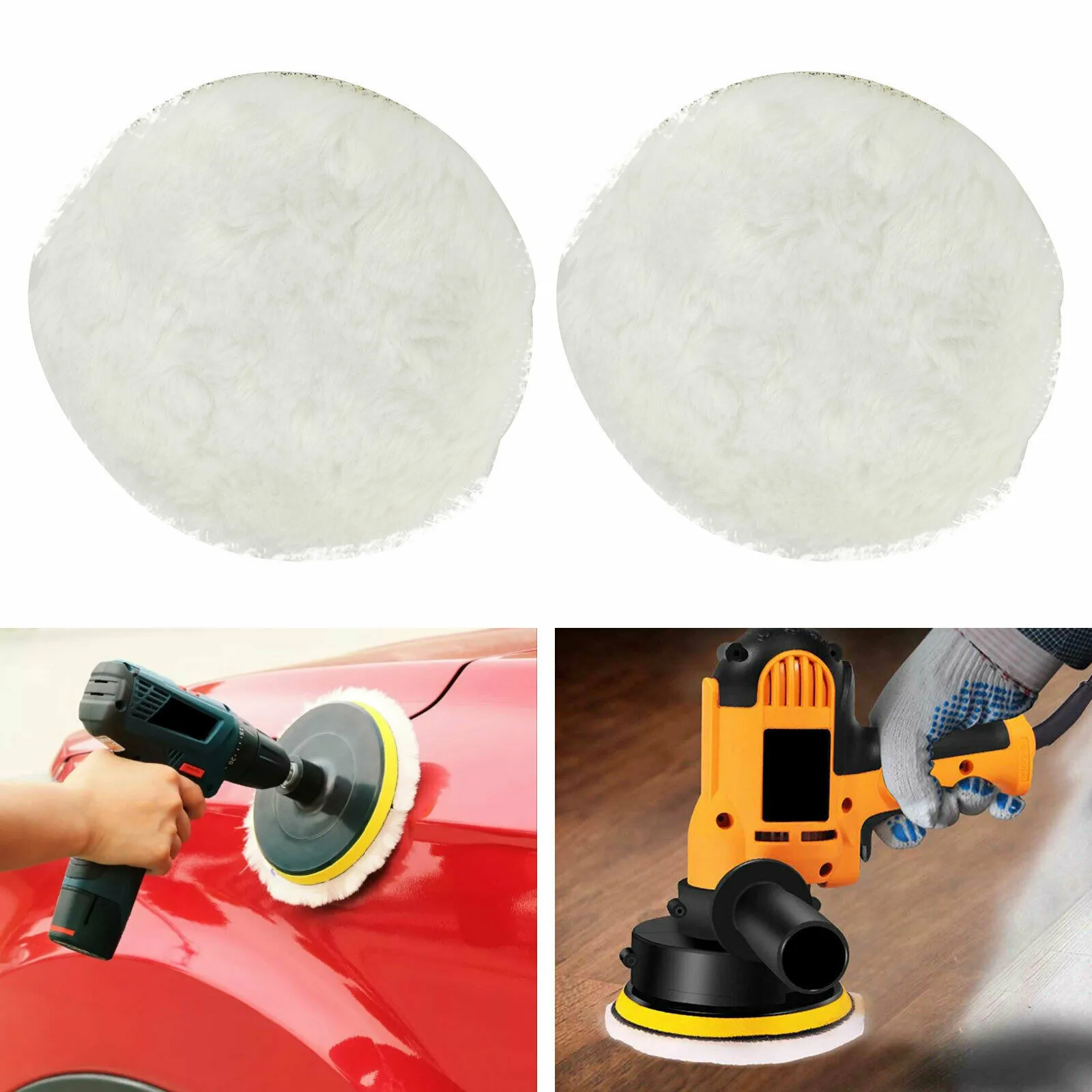 

Stainless Steel Polishing Pad Stone 2pcs Washable 6inch White Wood Products