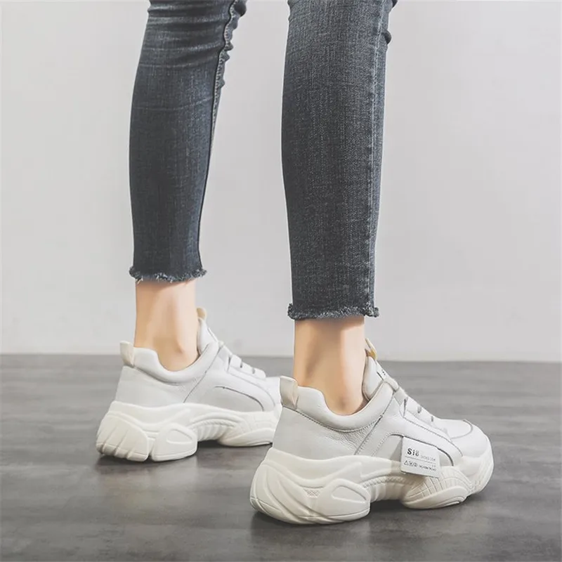 Женские Сникеры на платформе со шнуровкой коллекция 2019 года сезон весна осень