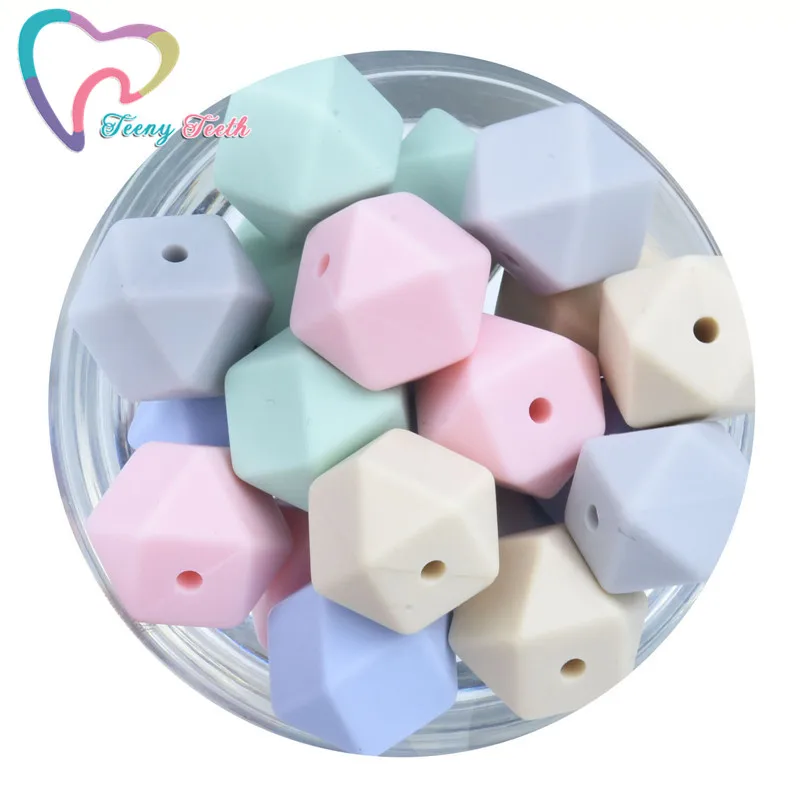 20 шт 14 мм шестигранные Силиконовые Прорезыватели для зубов Детские экологически