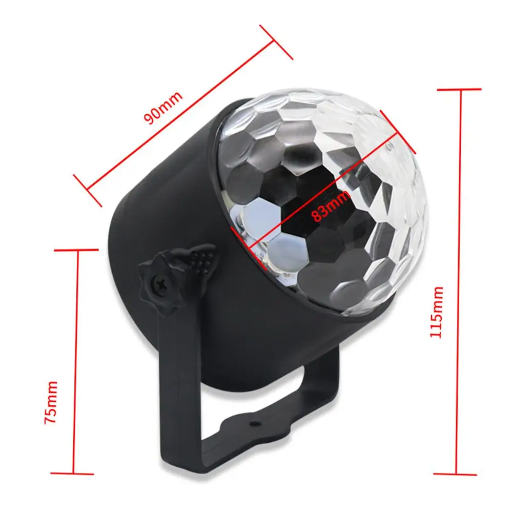 

Crystal Rotate Lamp Colorful LED Stage Effect Mini Lights 6-color Modes Voice Control Decoration Lighting for Home Party Disco