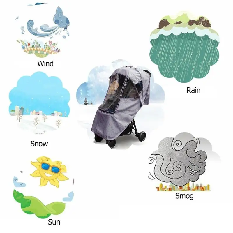 Дождевик для детской коляски аксессуары на колесиках Оксфорд ПВХ Avirulent